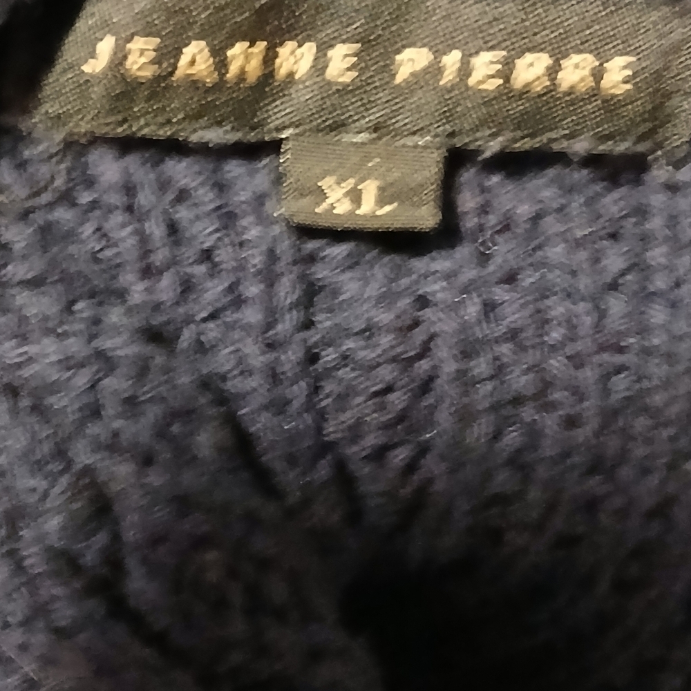 Jeanne Pierre ladies dark blue Pullover turtleneck sweater. Size XL - Picture 12 of 14